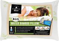 🌬️ cooling memory foam bamboo water pillow: hypoallergenic & adjustable queen bed pillows for sleeping, firm & soft head support for neck pain with washable zippered non toxic bamboo case – stay cool logo
