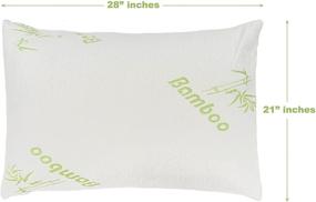 img 1 attached to 🌬️ Cooling Memory Foam Bamboo Water Pillow: Hypoallergenic & Adjustable Queen Bed Pillows for Sleeping, Firm & Soft Head Support for Neck Pain with Washable Zippered Non Toxic Bamboo Case – Stay Cool
