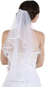 img 3 attached to 💍 Capture Timeless Elegance with SAMKY Elegant 1T 1 Tier Ribbon Cascade Waterfall Bridal Veil