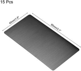 img 3 attached to 🛠️ uxcell Blank Metal Card 80x40x0.4mm: Brushed 201 Stainless Steel Plate for DIY Laser Printing & Engraving – Dark Gray (15 Pcs)