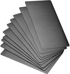 img 4 attached to 🛠️ uxcell Blank Metal Card 80x40x0.4mm: Brushed 201 Stainless Steel Plate for DIY Laser Printing & Engraving – Dark Gray (15 Pcs)