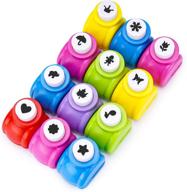 🎨 versatile and fun: dynvue 12pcs tiny craft hole punch shape set for card making, scrapbooking, nail art, and more! logo