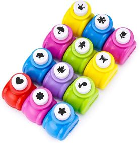 img 4 attached to 🎨 Versatile and Fun: Dynvue 12Pcs Tiny Craft Hole Punch Shape Set for Card Making, Scrapbooking, Nail Art, and More!