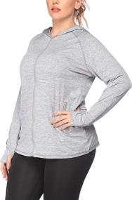 img 2 attached to 🏃 IN'VOLAND Plus Size Women's Running Jackets: Lightweight Full-Zip Hoodie with Pockets, Perfect for Track, Workout, Yoga, and Athletics