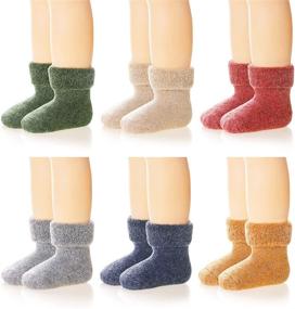 img 4 attached to Warm and Cozy: Eocom 6 Pairs Children's Winter Thick Wool Socks for Boys and Girls