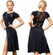 👗 captivating and elegant: superstar series g3044 latin ballroom dance professional lace sides split swing dress (note: belt not included) logo