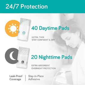 img 2 attached to 🍼 Nanobébé 60 Count Disposable Nursing Pads – Ultra Thin & Extra Absorbent Vented Leak Proof Nursing Essentials, Individually Wrapped for 40 Days and 20 Nights