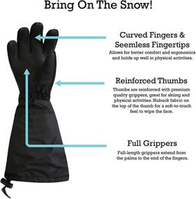 img 1 attached to ❄️ N'Ice Caps 100 Gram Thinsulate Elbow Length Waterproof Snow Gloves for Little Kids