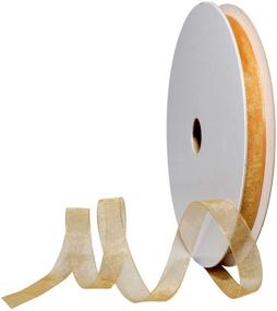 img 1 attached to 💰 Купить Morex Organdy Ribbon, прозрачная золотая - 100 ярдов (3/8 дюйма) онлайн