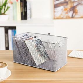 img 3 attached to Efficient CD Storage Box: MyGift Silver Mesh Open Metal CD Case Organizer