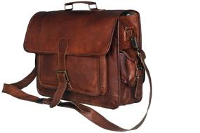 img 2 attached to Buffalo Leather Messenger Briefcase College