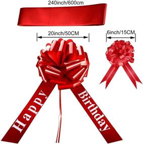 img 1 attached to Large Red Car Bow - 20 Inches, Ideal for Happy Birthday, Christmas Party, Car Decoration, New Houses, Wedding - Including 5 Pieces of 6 Inch Pull Bow