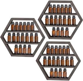 img 4 attached to Hexagon Floating Essential Oil & Nail Polish Display Shelves by LIANTRAL - 3 Pack