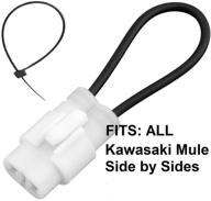 🚥 kawasaki mule side by side seat belt bypass: fits all models and years with harness override switch connector jumper plug clip - accessories to override, by-pass pro sx fx dx fxt 4000 4010 dxt trans, and more. logo