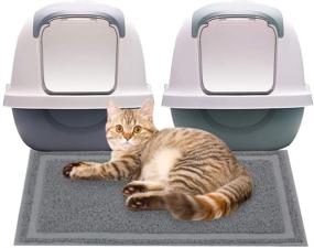 img 4 attached to 🐾 PAWISE Litter Box Mat Trapping Mat Rug | Easy Clean & Washable | Waterproof Floor Carpet