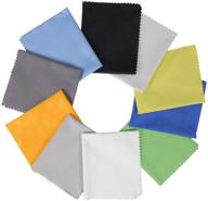 🧻 10 pack microfiber cleaning cloths - assorted colors - 6" x 7" - perfect for eyeglasses, cell phones, screens, lenses, glasses, and delicate surfaces logo