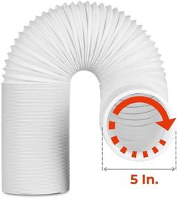 img 3 attached to 🌀 Universal Exhaust Hose for TURBRO Portable Air Conditioner - 5 Inch Diameter, 78 Inch Length, Clockwise Thread