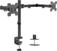 🖥️ wali dual lcd monitor stand - fully adjustable desk mount for 2 screens up to 27 inch, 22 lbs. weight capacity per arm (m002), black logo