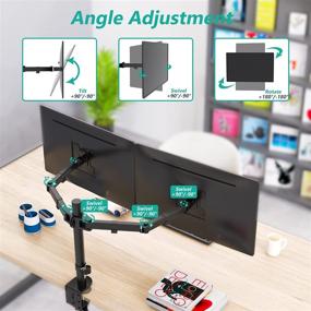 img 1 attached to 🖥️ WALI Dual LCD Monitor Stand - Fully Adjustable Desk Mount for 2 Screens up to 27 inch, 22 lbs. Weight Capacity per Arm (M002), Black