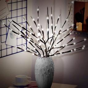 img 4 attached to 🌟 Joiedomi 20'' 20LED Willow Twig Branch Lights: Ideal Decor for Christmas Home Party, Wedding, Garden, Xmas, Patio, Bedroom - Indoor/Outdoor Elegance