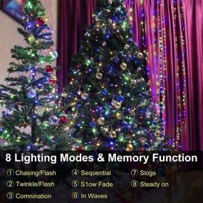 img 3 attached to 🎄 TOUBIK 300 LED Multicolor Fairy String Lights: 110Ft End-to-End Connectable Outdoor/Indoor Christmas Decorations for Xmas Tree, Party, Wedding