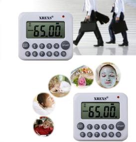 img 1 attached to 🕒 XREXS Digital Kitchen Timer - Magnetic Countdown Up Cooking Timer Clock with Loud Alarm, Large Display, and Multiple Mounting Options - Pack of 2 - Battery Included