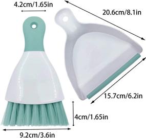img 1 attached to 🧹 Conveniently Compact: Tiny Team Mini Brush and Dustpan Set in Light Green – A Perfect Cleaning Companion!
