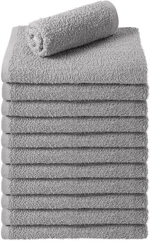 Oakias 100% Cotton White Bar Mop Towels - 12 Pack Kitchen Towels - 16 x 19 Inches- Highly Absorbent Multi-Purpose Cleaning Towels and Bar Rags