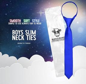 img 3 attached to 👔 Stylish Black Bianco Satin Zipper Boys' Necktie Accessories - Must-Have for Young Gentlemen