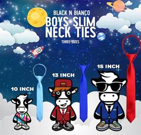 img 1 attached to 👔 Stylish Black Bianco Satin Zipper Boys' Necktie Accessories - Must-Have for Young Gentlemen