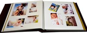 img 1 attached to Magnetic Self-Stick Page Photo Album: ZOVIEW Family Album with Leather Cover - A52035 (Red Brown, Large)