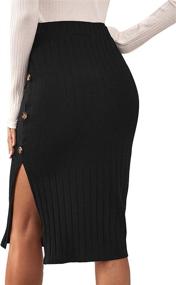 img 3 attached to SheIn Womens Casual Split Skirt Women's Clothing and Skirts