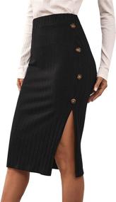 img 4 attached to SheIn Womens Casual Split Skirt Women's Clothing and Skirts