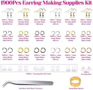 earring making supplies kit - anezus 1900pcs of earring hooks, fish hook earrings, earring backs, and jump rings for jewelry making and repair. ideal gifts for women logo