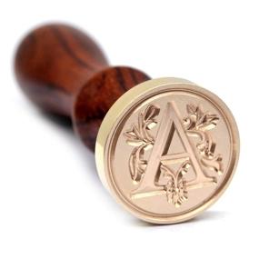 img 4 attached to 💌 Medieval Traditional Wax Seal Stamp, Brass Head with Wooden Handle - Letter A, for Enhancing Thanksgiving Cards, Envelopes, Gift Wrapping, Wedding & Engagement Party Invitations