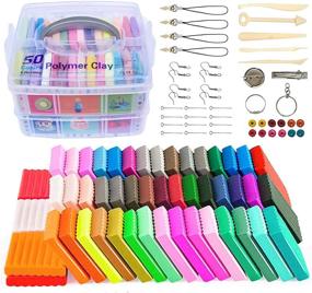 img 4 attached to Oven Bake Polymer Clay Kit with 50 Vibrant Colors for DIY Crafts, Safe and Non-Toxic Modeling Clay, Ideal Gift for Boys and Girls, Kid's Craft Supplies