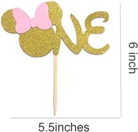 img 3 attached to 🎂 Sparkling Pink Gold Glitter Cake Topper for 1st Year Celebrations