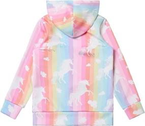 img 3 attached to 🦄 Magical Unicorn Girls Zip Up Hoodie Jacket: Cozy Sweatshirt with Pockets