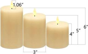 img 3 attached to 🕯️ Enhance Your Festival Celebration with Smtyle Flameless Pillar Candles - Set of 3 LED Flickering Pillar Candles in Ivory, Battery Operated