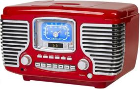 img 3 attached to Crosley CR612B-RE Corsair Tabletop AM/FM Bluetooth Radio With CD Player And Dual Alarm Clock