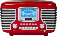 crosley cr612b-re corsair tabletop am/fm bluetooth radio with cd player and dual alarm clock logo