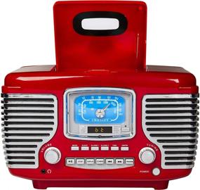 img 2 attached to Crosley CR612B-RE Corsair Tabletop AM/FM Bluetooth Radio With CD Player And Dual Alarm Clock