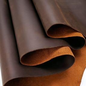 img 2 attached to 5-6 OZ Bourbon Brown ELW Tooling Leather, Pre-Cut 4-6 SQ FT, Full Grain Cowhide for Crafting, Sewing, Molding, Workshop - Handmade & Perfect for Various Applications