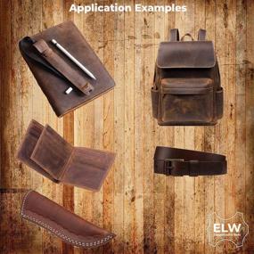 img 1 attached to 5-6 OZ Bourbon Brown ELW Tooling Leather, Pre-Cut 4-6 SQ FT, Full Grain Cowhide for Crafting, Sewing, Molding, Workshop - Handmade & Perfect for Various Applications