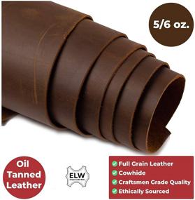 img 3 attached to 5-6 OZ Bourbon Brown ELW Tooling Leather, Pre-Cut 4-6 SQ FT, Full Grain Cowhide for Crafting, Sewing, Molding, Workshop - Handmade & Perfect for Various Applications