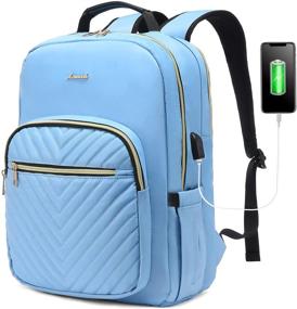 img 4 attached to LOVEVOOK Laptop Backpack For Women Quilted Business Work Computer Bags Stylish Purse Bookbag