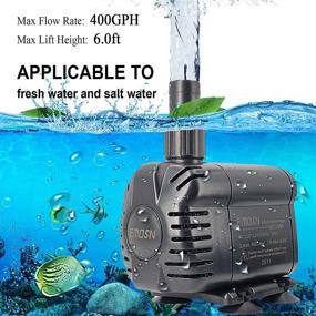 img 3 attached to EMOSN Submersible Water Pump 400GPH: Powerful Pond & Aquarium Fountain Pump for Hydroponics, Fish Tank, Waterfall, and More!