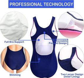 img 1 attached to EBMORE Swimsuit Chlorine Resistant Athletic Sports & Fitness