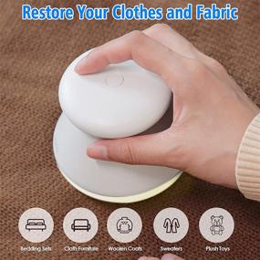 img 3 attached to 🧺 Rechargeable Fabric Shaver, Uluker Lint Remover with 6-Leaf Blades for Clothes and Furniture - Battery Operated (White)