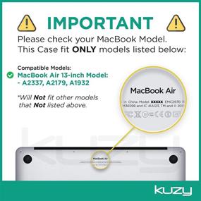 img 2 attached to Kuzy Compatible With MacBook Air 13 Inch Case 2020 2019 2018 Release A2337 M1 A2179 A1932 Non-Slip Fully Vented Plastic Hard Shell Soft Touch Cover For Apple MacBook Air Case Laptop Accessories in Bags, Cases & Sleeves